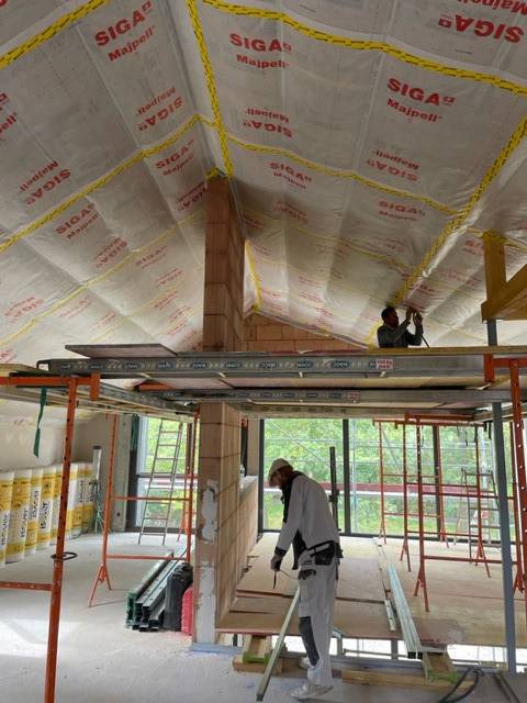 Entreprise pour l'isolation et la plâtrerie dans une construction neuve près de Strasbourg