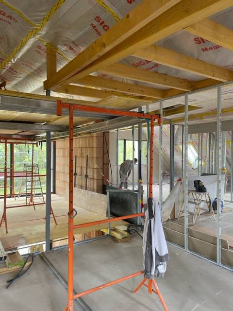 Travaux de pose de cloisons placo dans une maison en construction à Truchtersheim et sa région