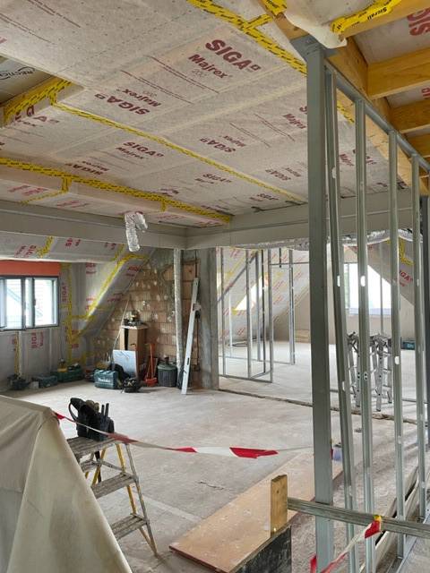 Travaux de pose de cloisons placo dans une maison en construction à Truchtersheim et sa région