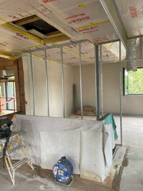 Travaux de pose de cloisons placo dans une maison en construction à Truchtersheim et sa région