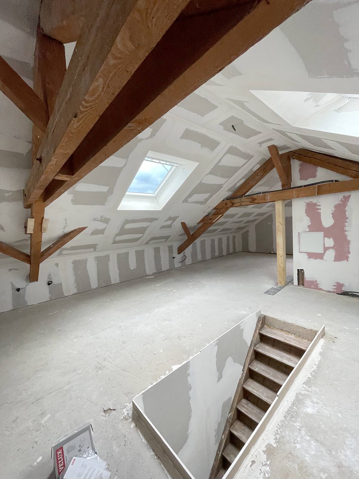 Isolation et plâtrerie des combles dans une maison à Vendenheim près de Strasbourg