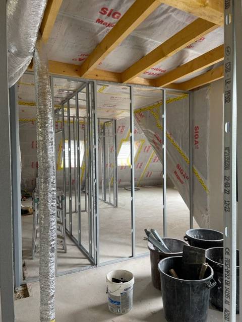 Travaux de pose de cloisons placo dans une maison en construction à Truchtersheim et sa région